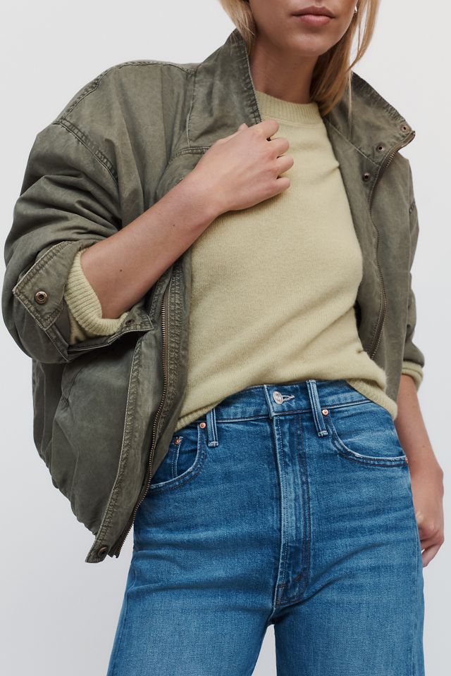 MOTHER The Pixie Roller High-Rise Cropped Wide-Leg Jeans #1