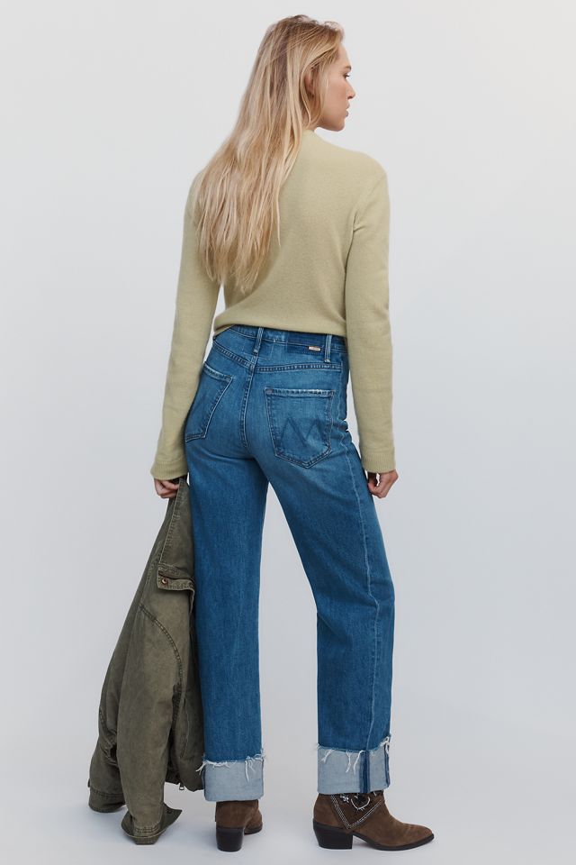 MOTHER The Pixie Roller High-Rise Cropped Wide-Leg Jeans #4
