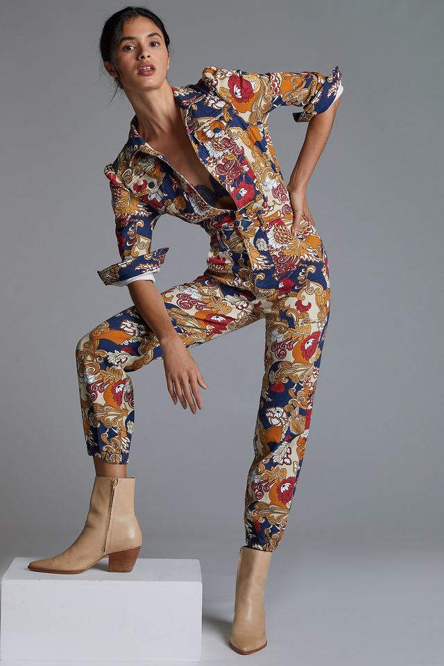 YMC Garland floral-jacquard Denim Jumpsuit - Farfetch