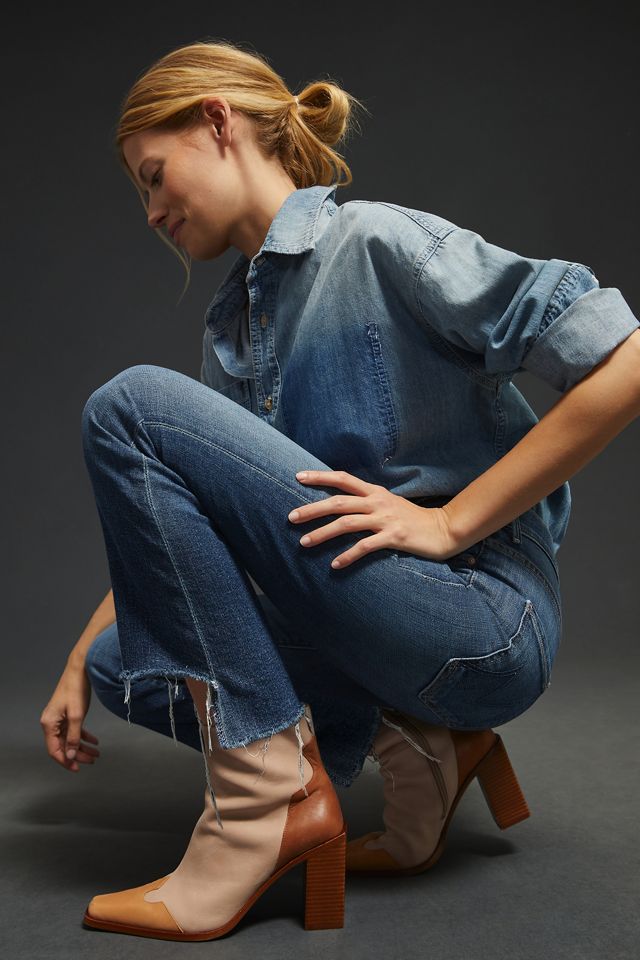 MOTHER The Insider High-Rise Cropped Bootcut Jeans #4