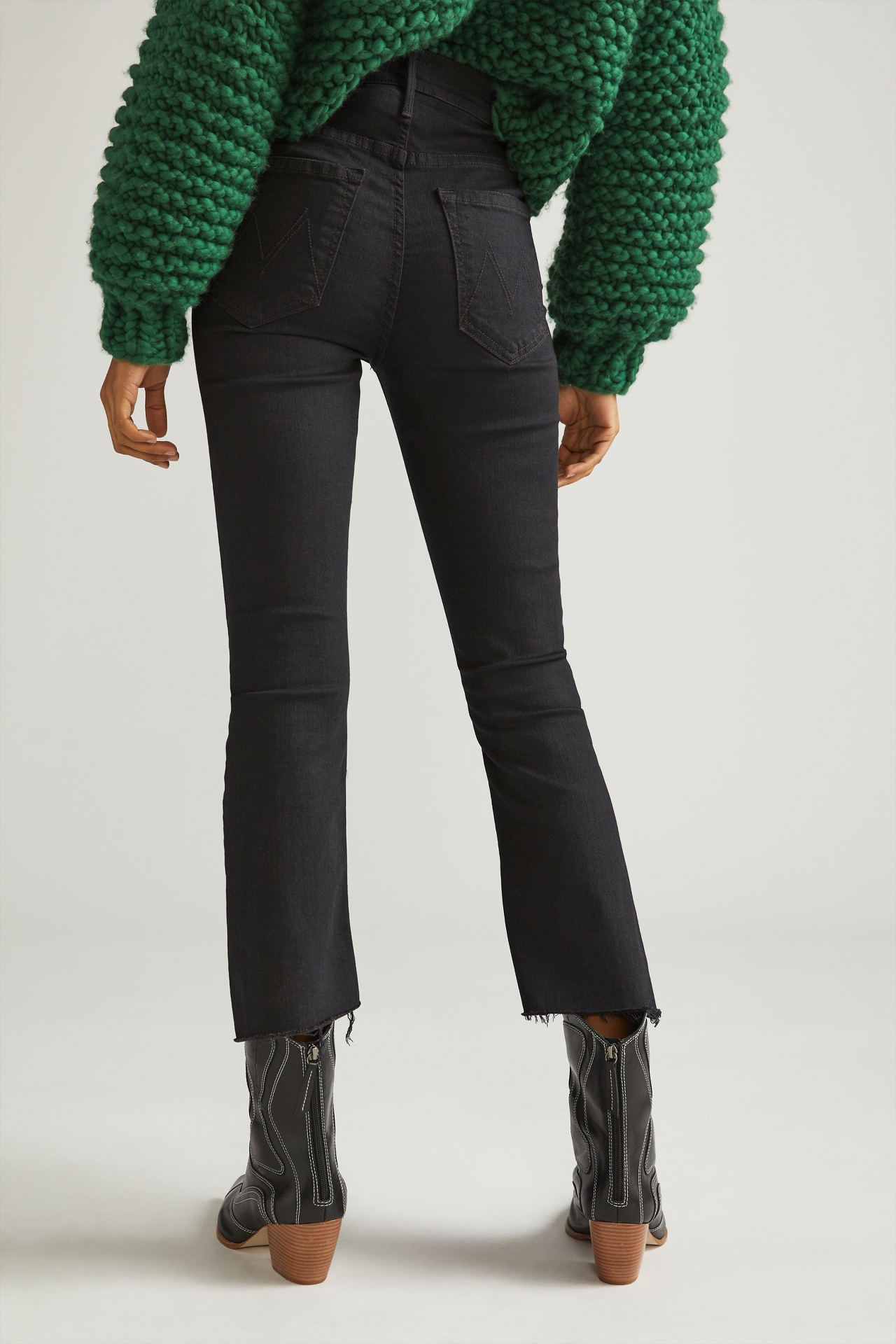 MOTHER The Insider High-Rise Cropped Bootcut Jeans