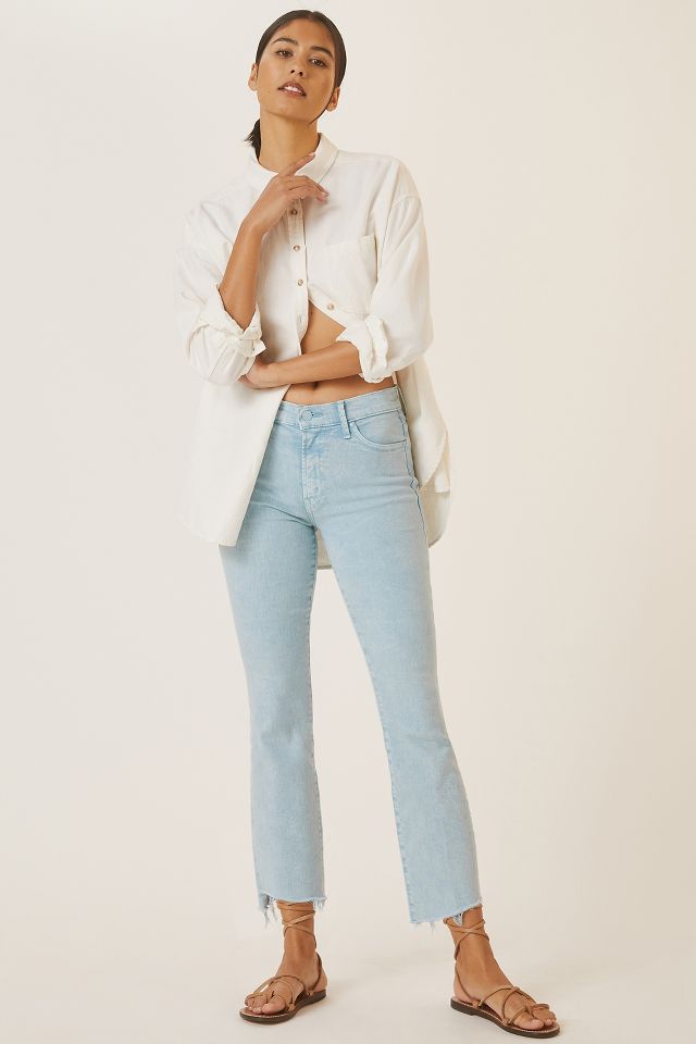 MOTHER The Insider High-Rise Crop Step Fray Jeans