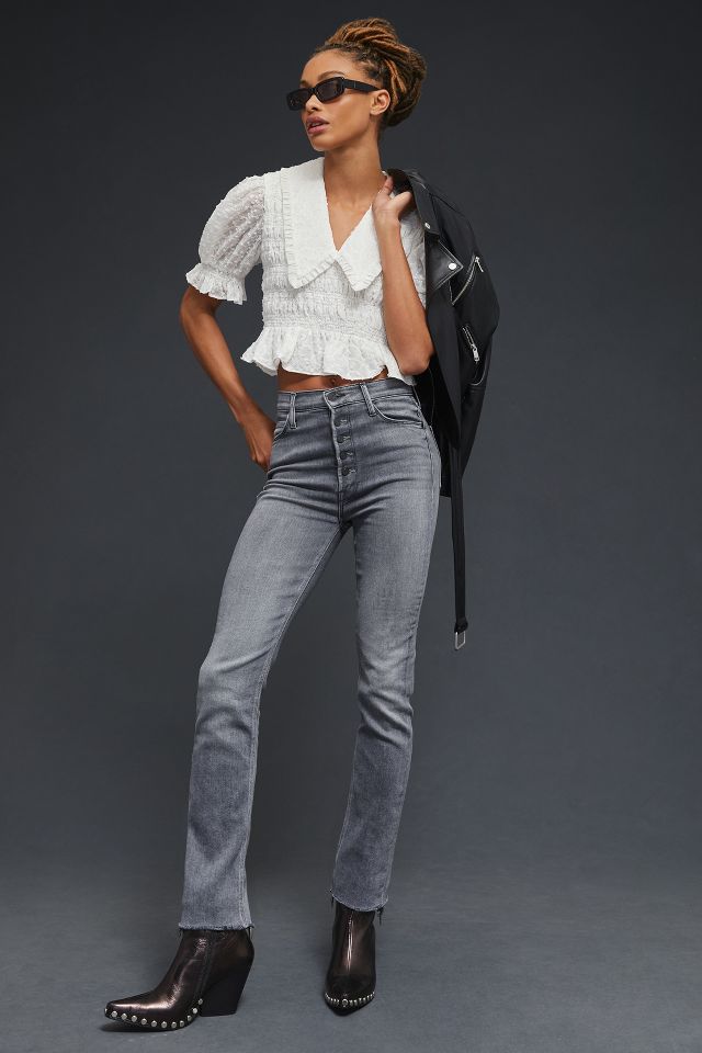 MOTHER The Pixie Dazzler Ankle Fray Jeans | Anthropologie