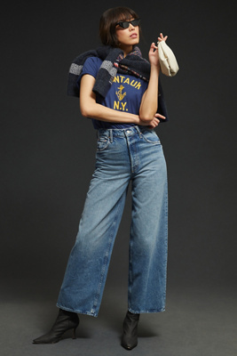 Mother High Waist Tunnel Vision Sneak Jeans In Take Me Higher In Blue