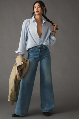 Mother Cotton Jeans In Blue