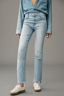MOTHER The Insider Crop Step Fray Jeans | Anthropologie
