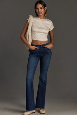 Mother The Weekender Mid-rise Flare Jeans In Blue