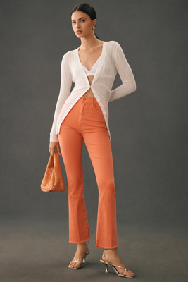 Mother The Hustler Ankle Fray Jeans In Pink