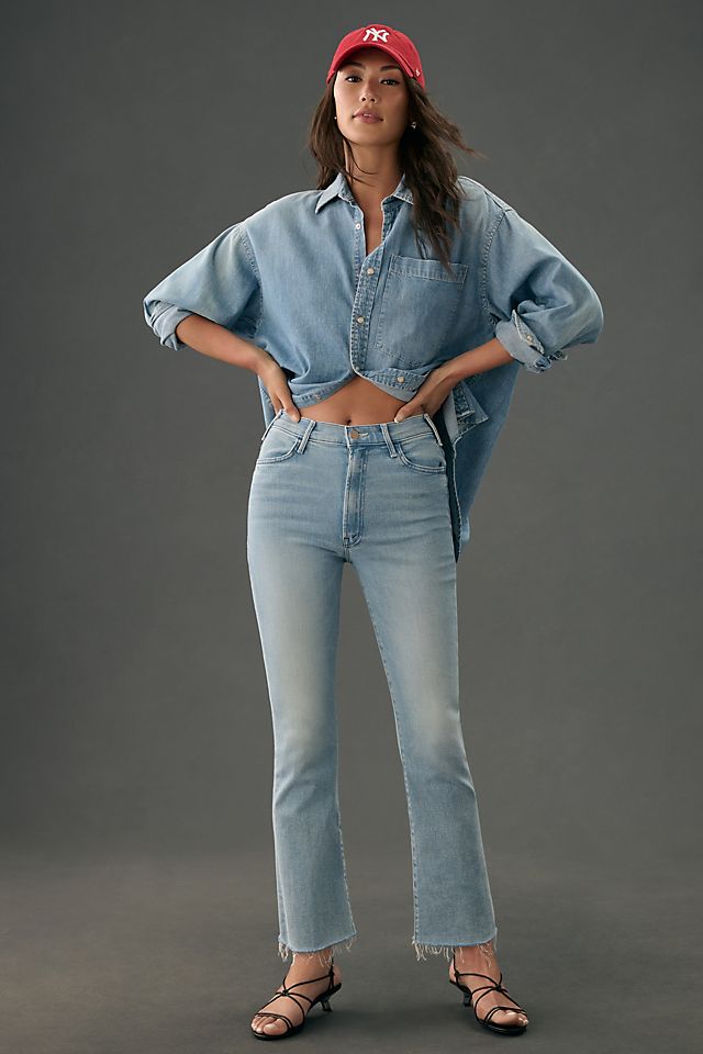 MOTHER The Hustler High-Rise Ankle Fray Jeans | Anthropologie