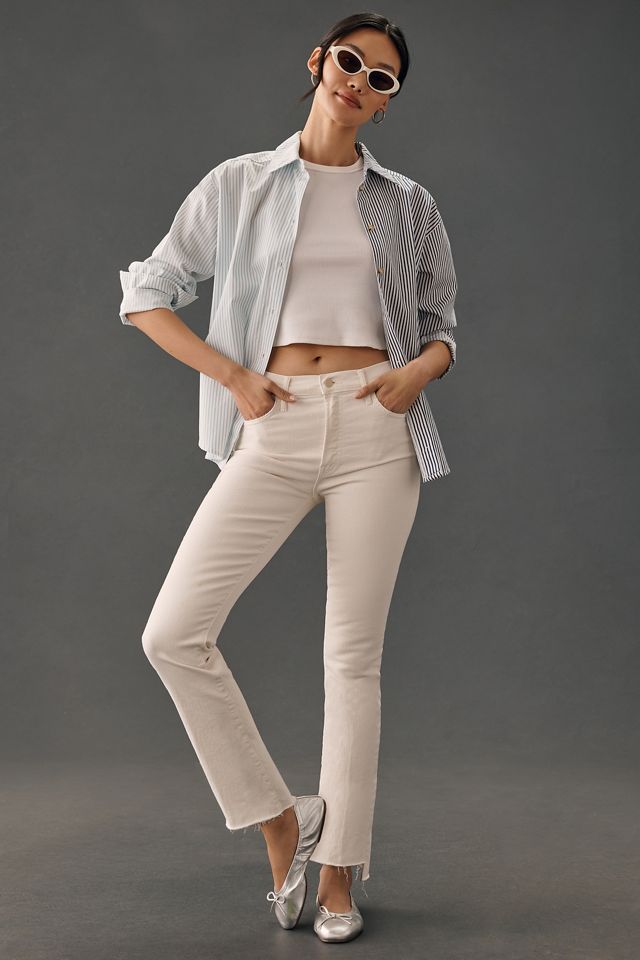 MOTHER The Insider Crop Step Fray Jeans | Anthropologie