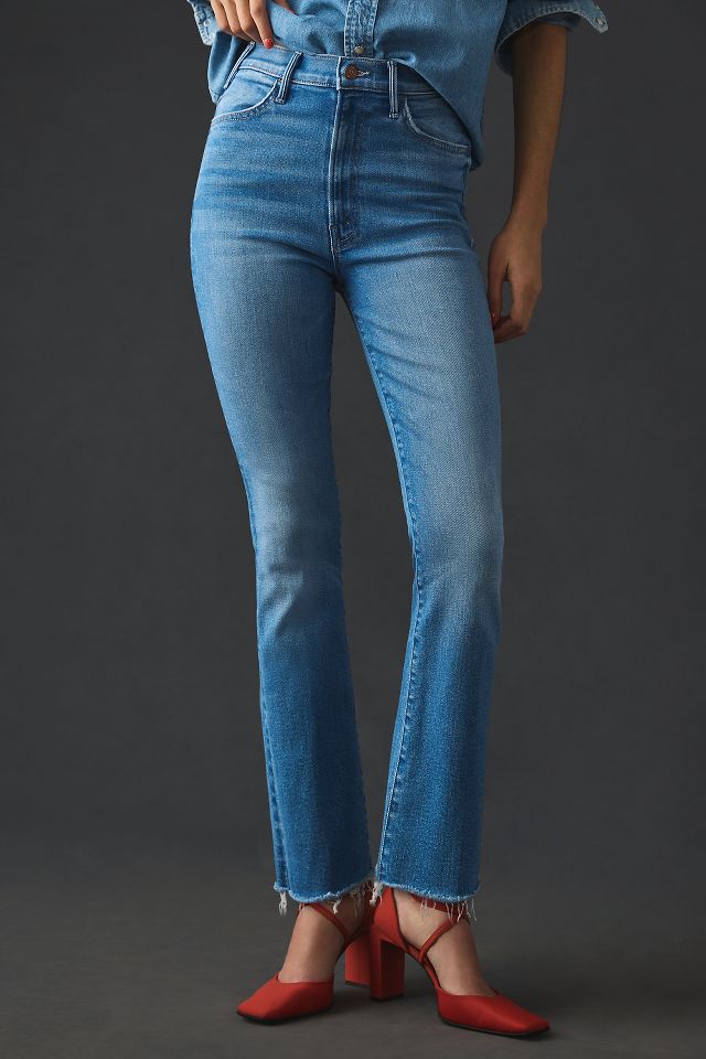 MOTHER The Hustler High-Rise Ankle Fray Jeans