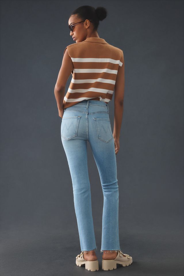 MOTHER The Dazzler Crop Fray Mid-Rise Straight Leg Jeans #3