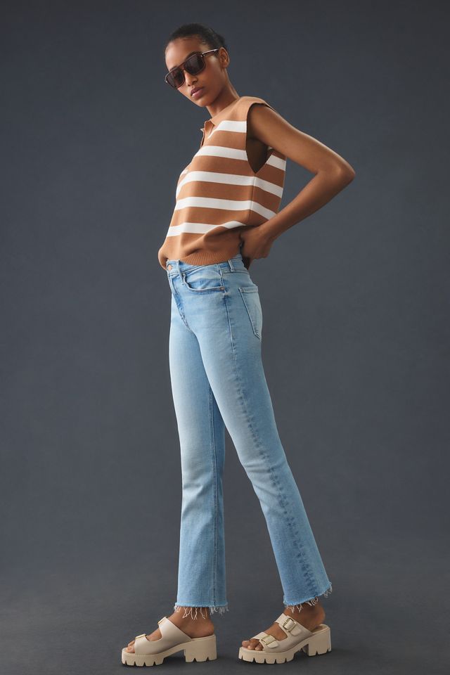 MOTHER The Dazzler Crop Fray Mid-Rise Straight Leg Jeans #4