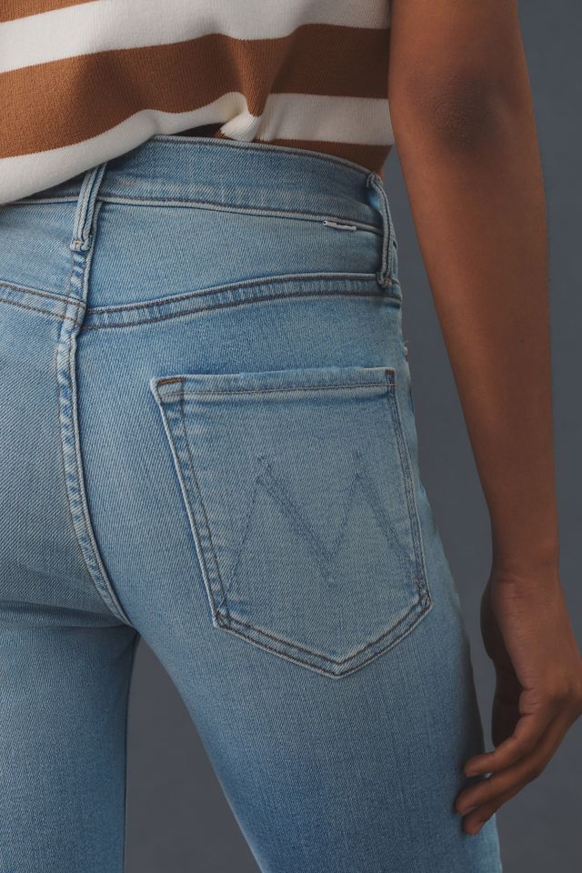 MOTHER The Dazzler Crop Fray Mid-Rise Straight Leg Jeans #5