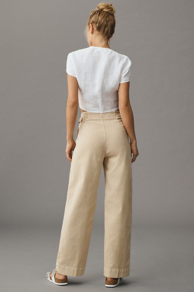MOTHER The Cinch Greaser High-Rise Wide-Leg Ankle Jeans