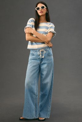 MOTHER SNACKS! The Drawn Fun Dip Nerdy Wide-Leg Baggy Jeans | Anthropologie