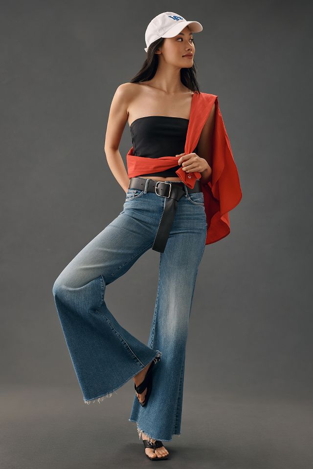 MOTHER The Roller High Rise Wide Leg Jeans