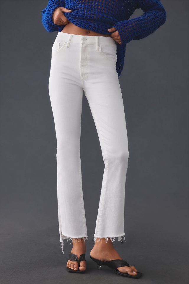 MOTHER The Insider Mid-Rise Crop Step Fray Jeans #1