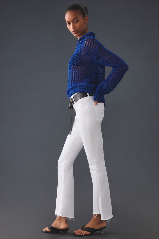 MOTHER The Insider Mid-Rise Crop Step Fray Jeans #4
