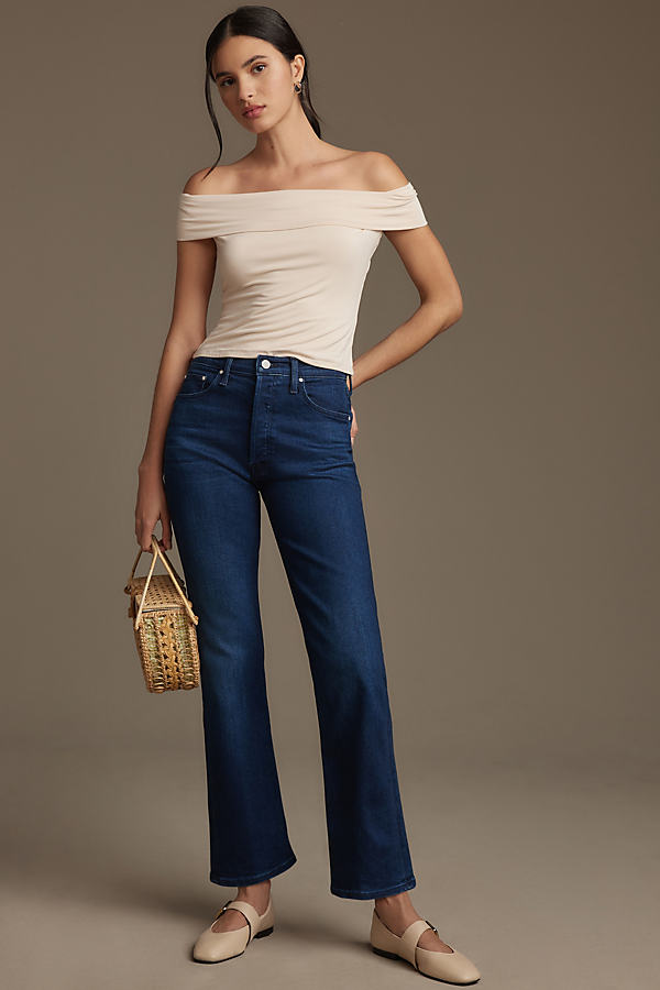 Mother The Tripper Straight-leg Ankle Jeans In Blue