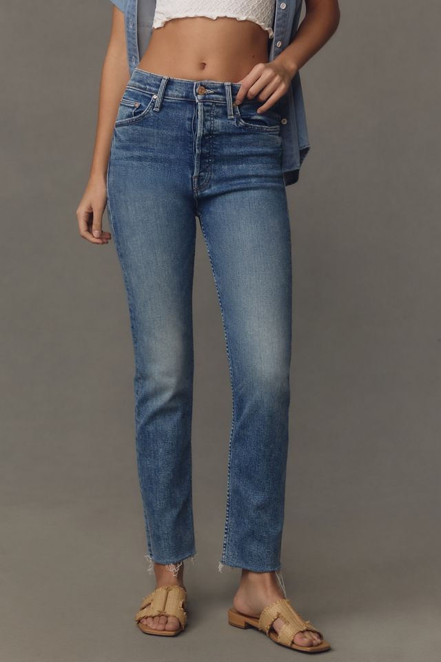 MOTHER The Tomcat Ankle Fray Mid-Rise Straight-Leg Jeans #1