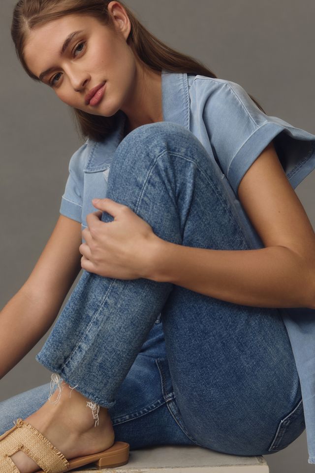 MOTHER The Tomcat Ankle Fray Mid-Rise Straight-Leg Jeans #3