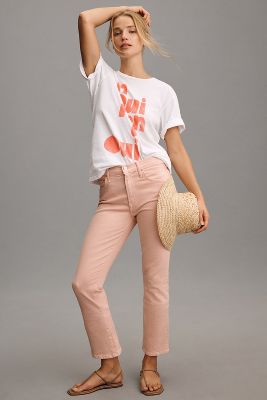 Shop Mother The Insider Hover High-rise Crop Flare Jeans In Orange