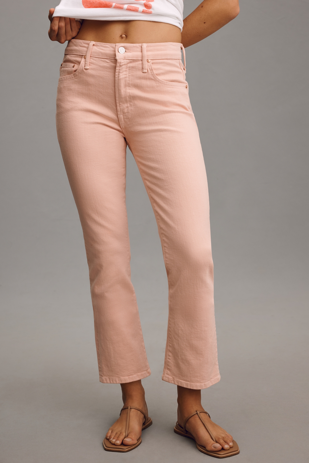 MOTHER The Insider Hover High-Rise Crop Flare Jeans