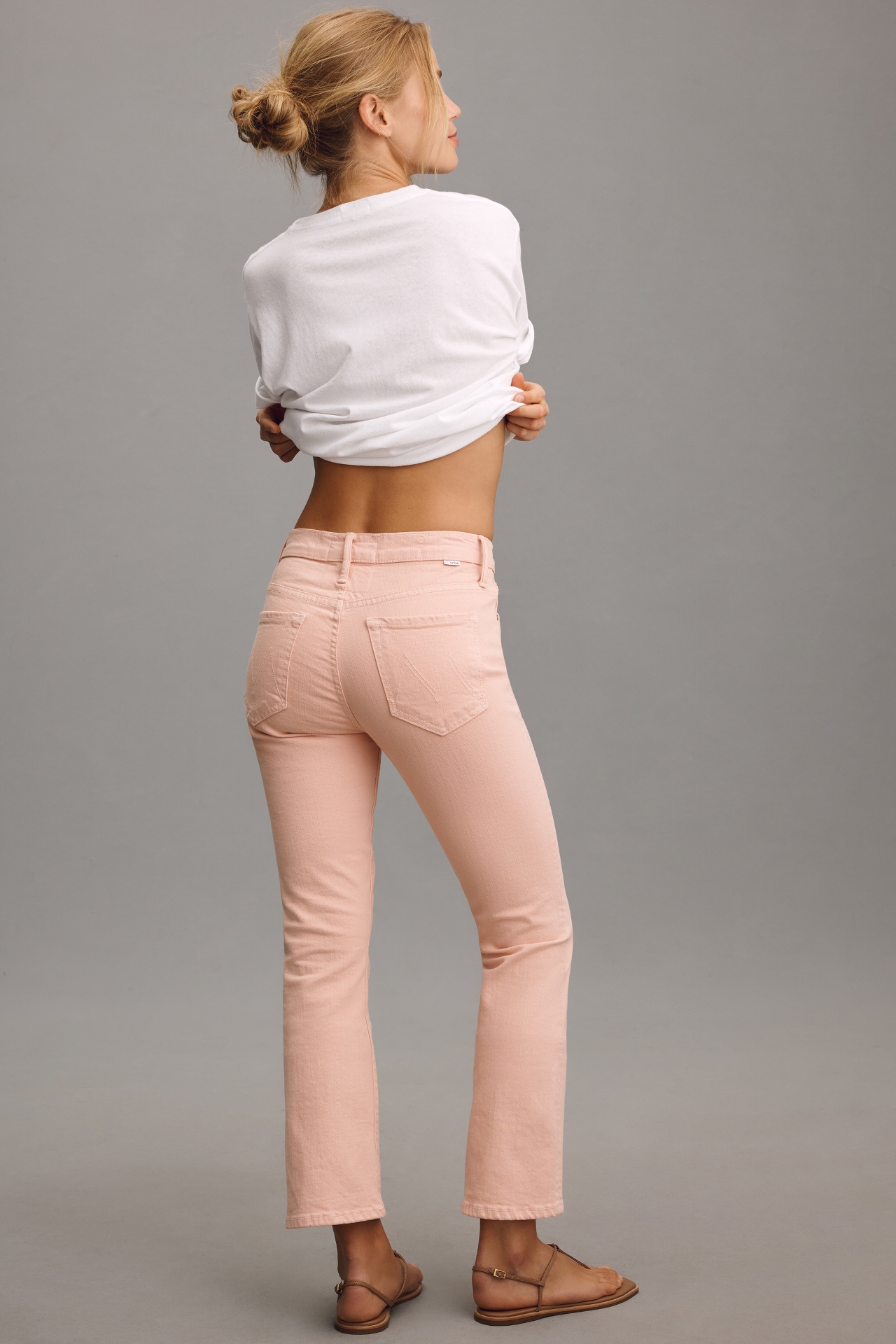 MOTHER The Insider Hover High-Rise Crop Flare Jeans