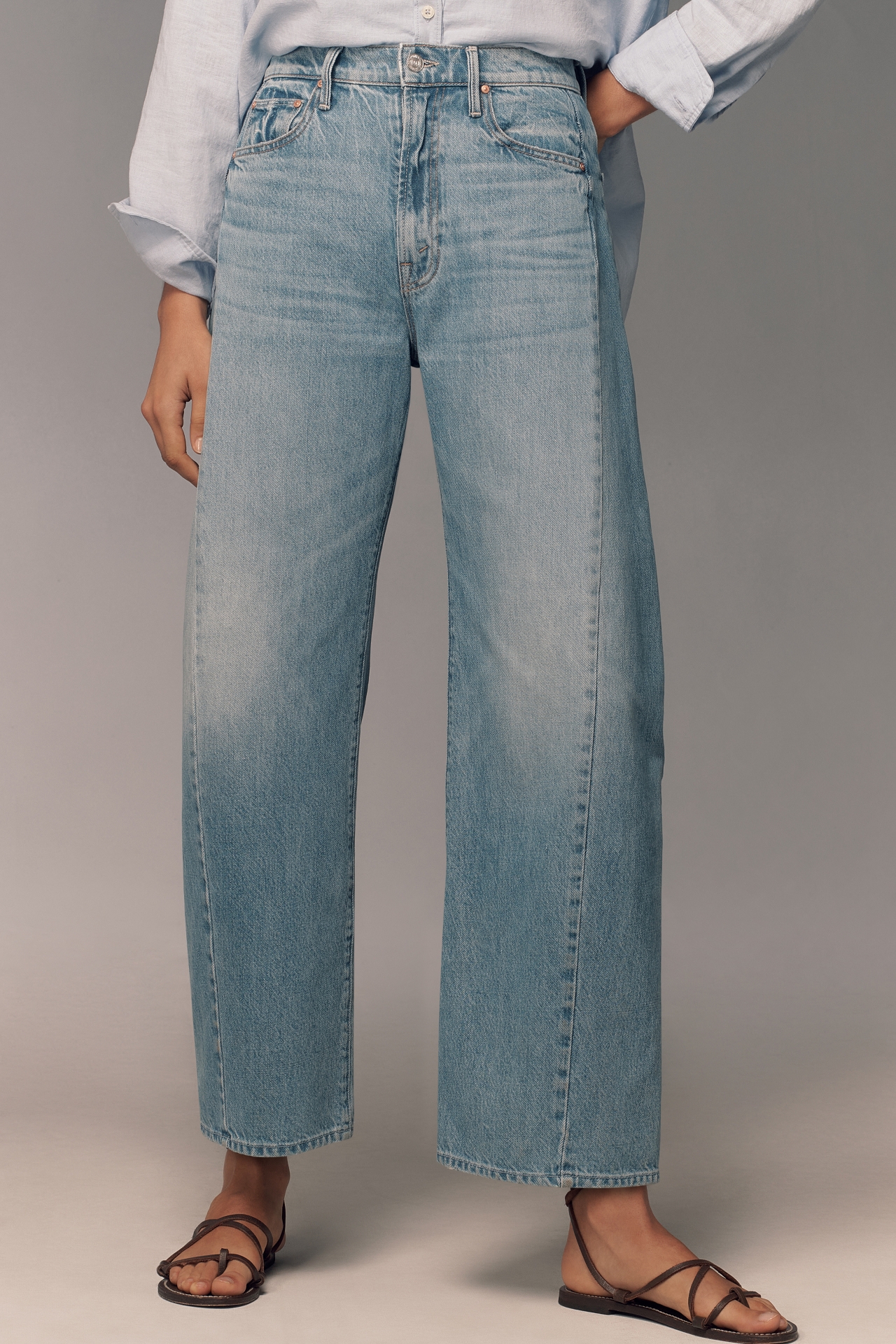 MOTHER The Half Pipe High-Rise Flood Barrel Jeans