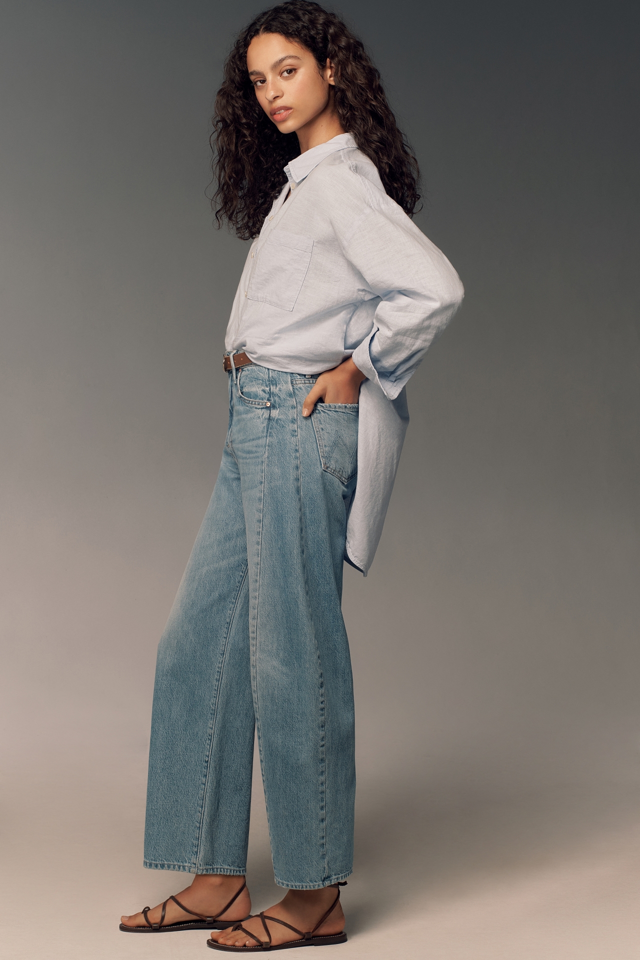 MOTHER The Half Pipe High-Rise Flood Barrel Jeans