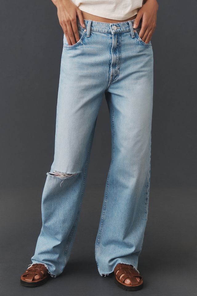 MOTHER The Spinner Zip Sneak Wide-Leg Jeans #1