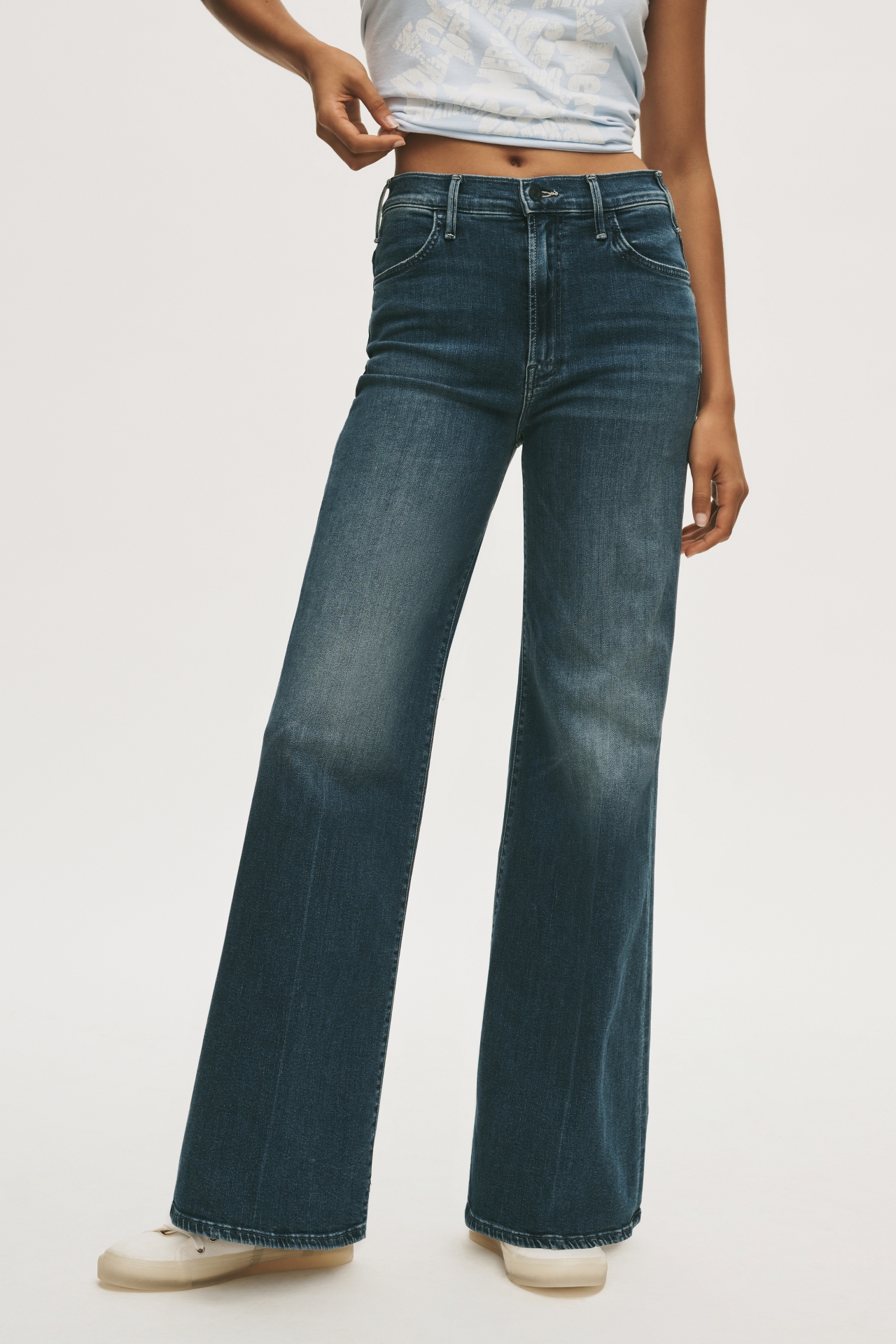 MOTHER Hustler Roller Skimp High-Rise Wide-Leg Jeans