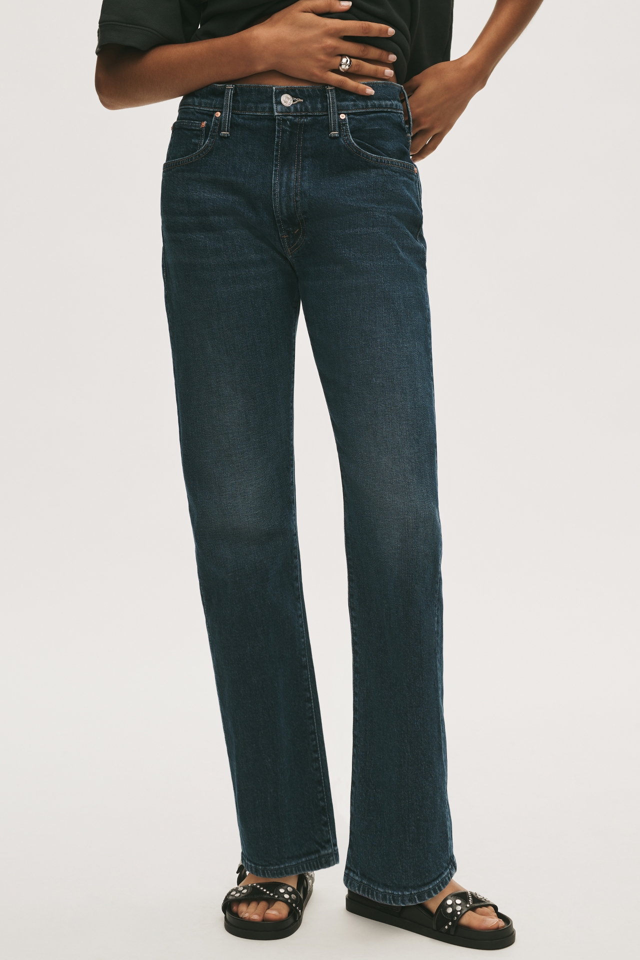 MOTHER Ditcher Hover High-Rise Straight-Leg Jeans