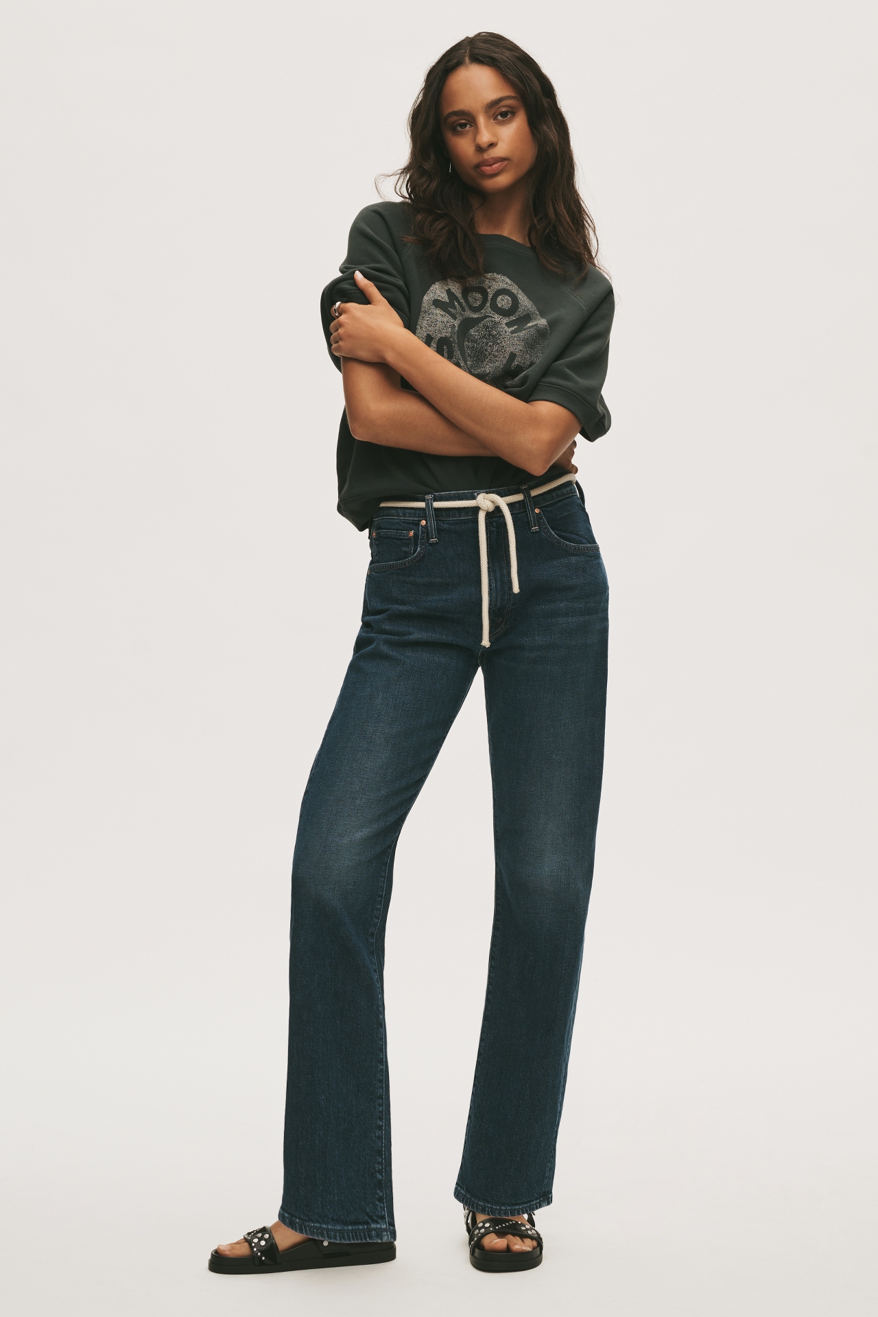 MOTHER Ditcher Hover High-Rise Straight-Leg Jeans