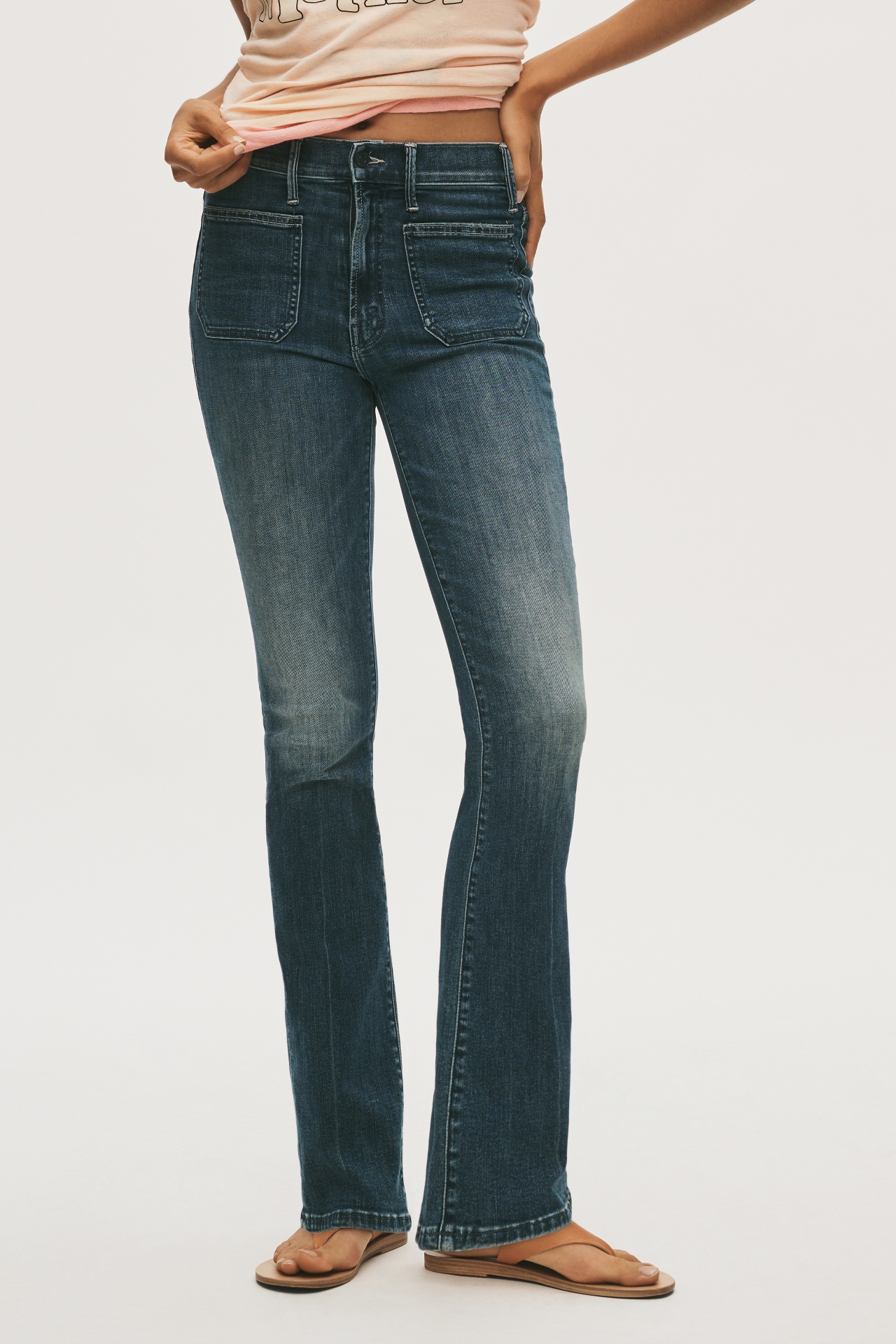 MOTHER Patch Pocket Insider Sneak High-Rise Flare Jeans