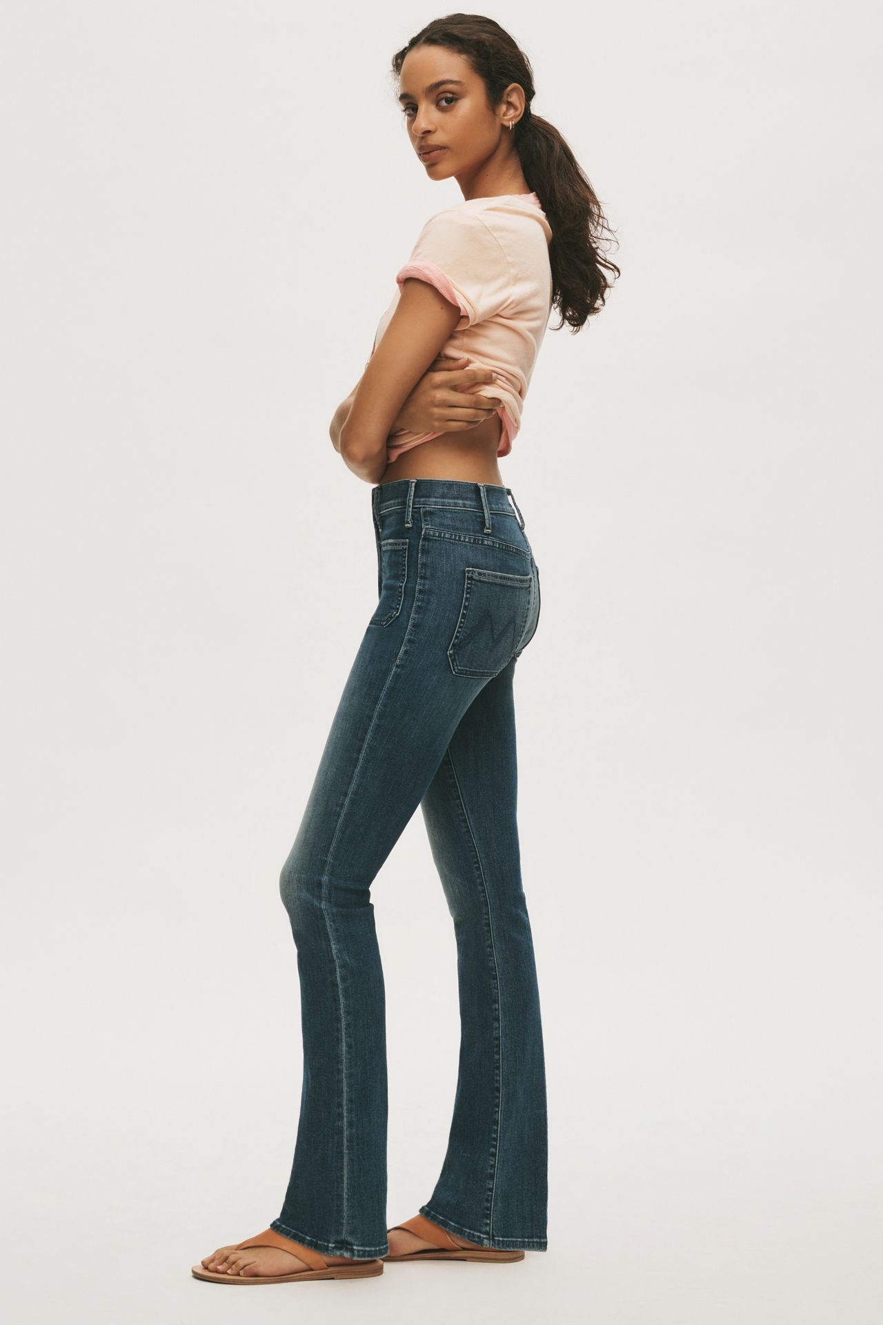 MOTHER Patch Pocket Insider Sneak High-Rise Flare Jeans