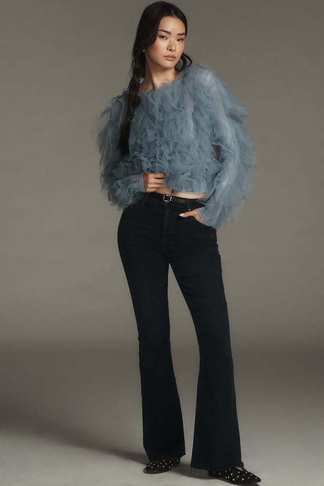 MOTHER Weekender Fray Mid-Rise Flare Jeans #6
