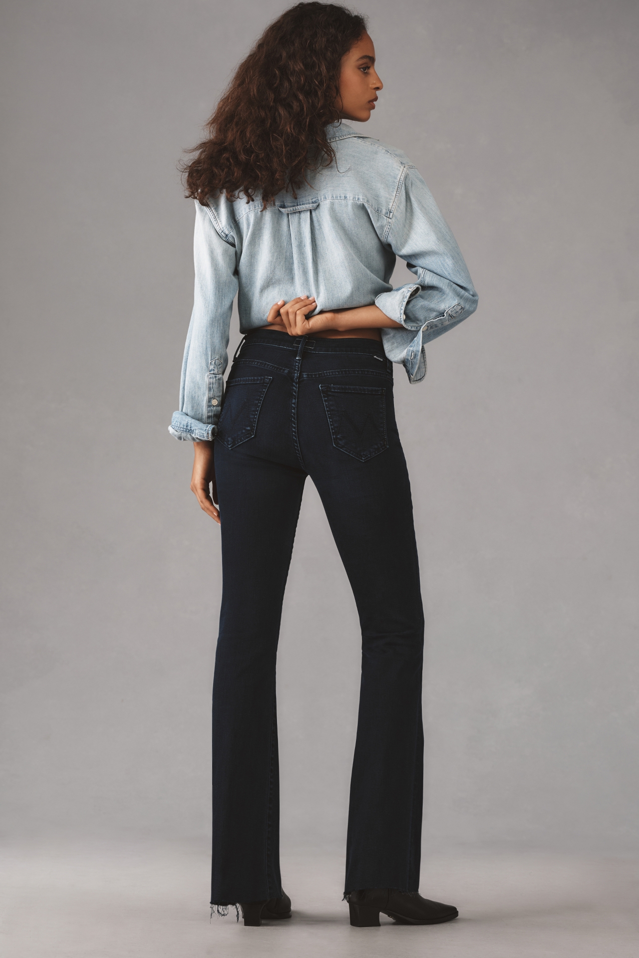 MOTHER Weekender Fray Mid-Rise Flare Jeans