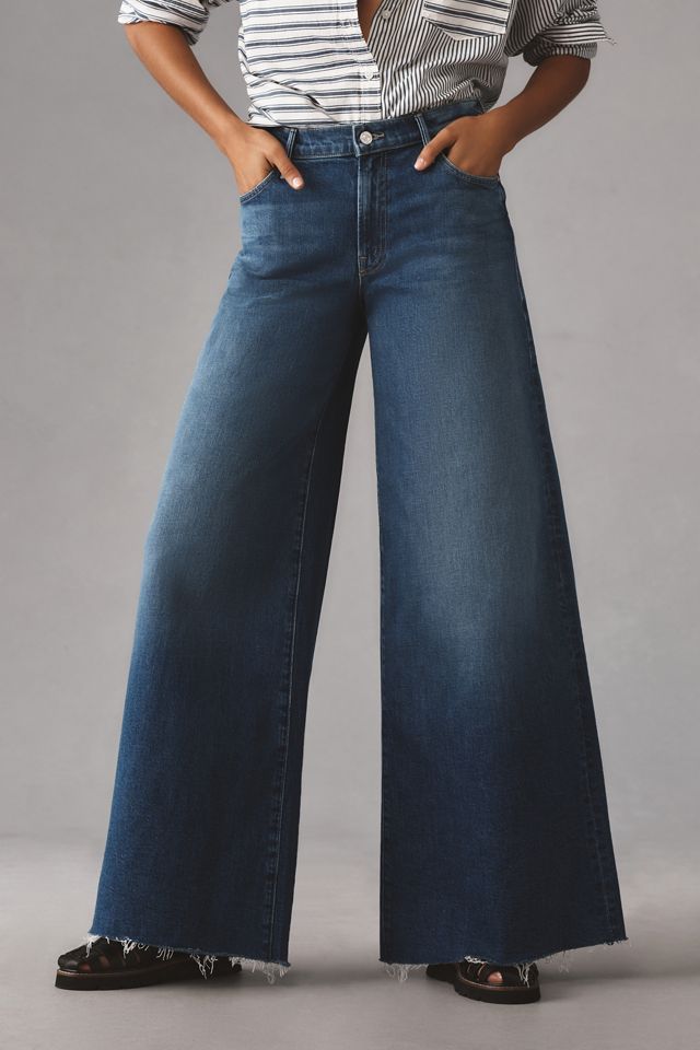 MOTHER Swisher Sneak Fray Mid-Rise Wide-Leg Jeans #2