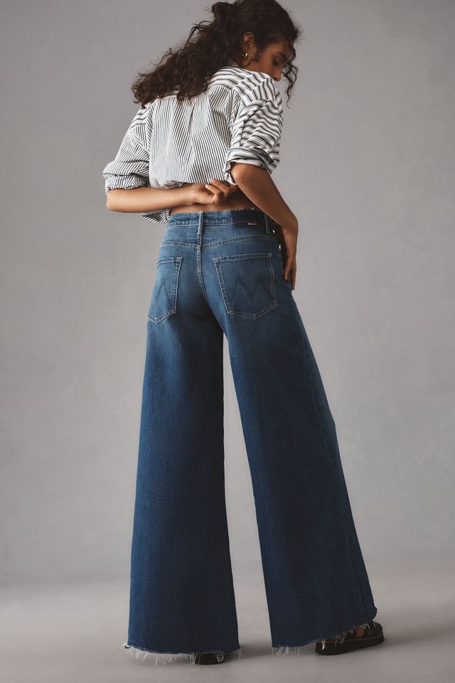 MOTHER Swisher Sneak Fray Mid-Rise Wide-Leg Jeans #4