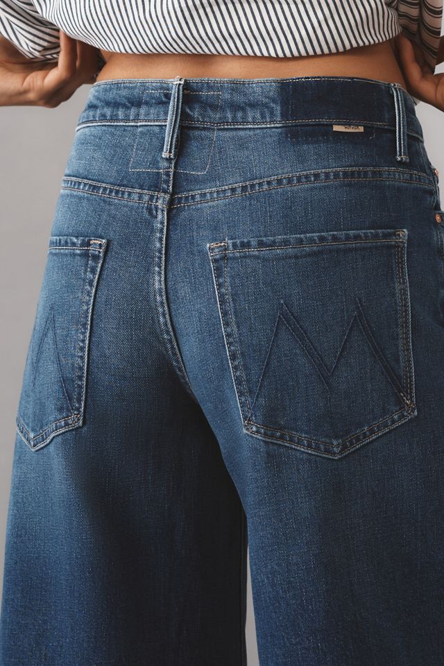 MOTHER Swisher Sneak Fray Mid-Rise Wide-Leg Jeans #5