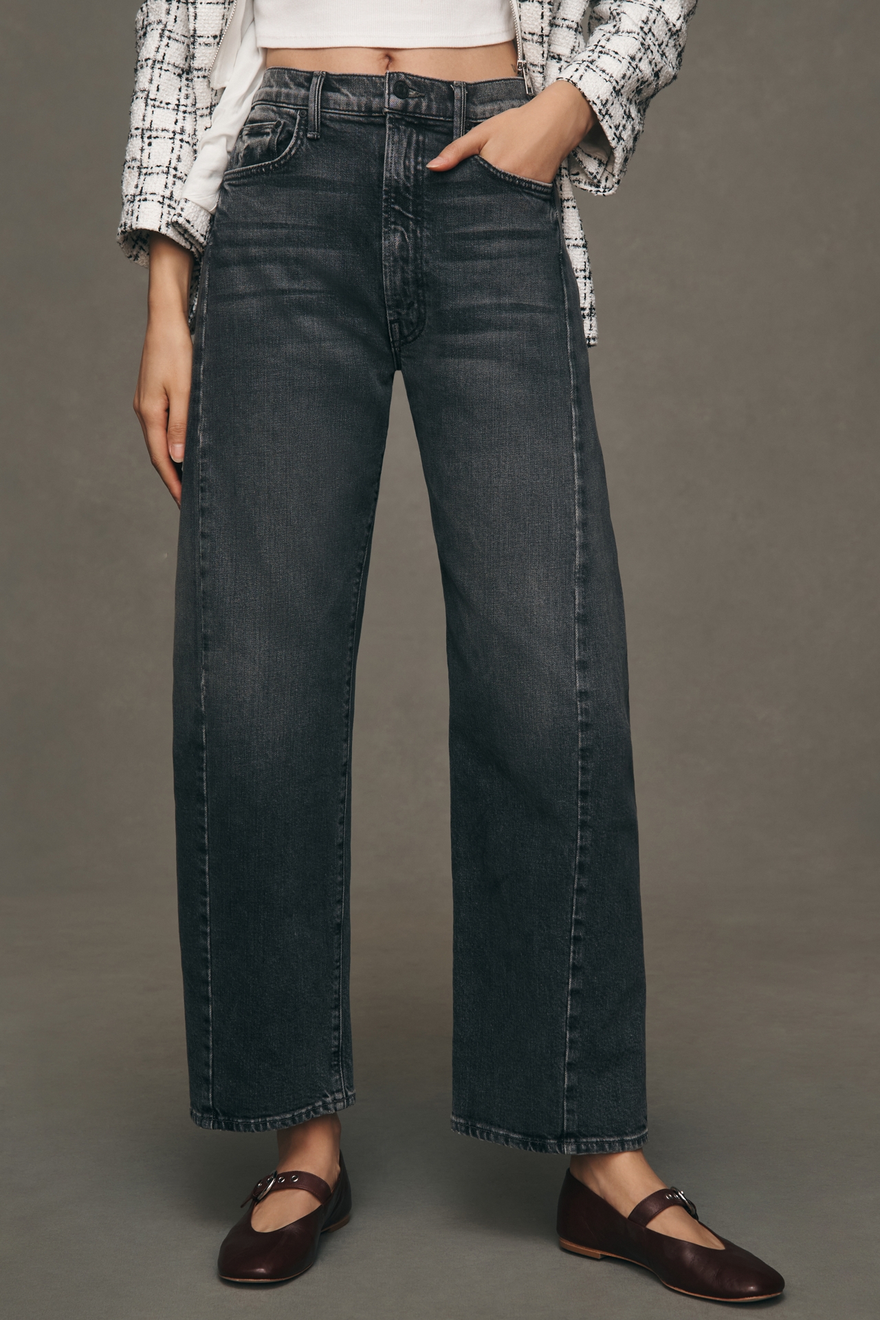 MOTHER Half Pipe Flood High-Rise Tapered Jeans