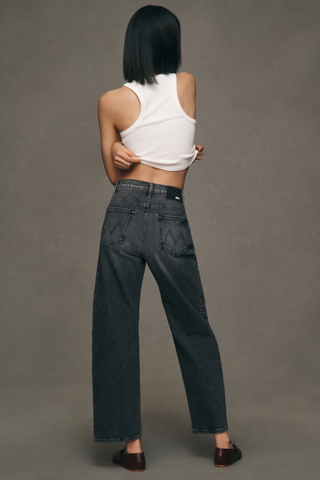 MOTHER Half Pipe Flood High-Rise Tapered Jeans