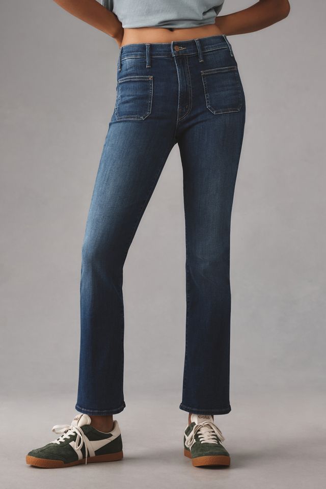 MOTHER Patch Pocket Insider Mid-Rise Crop Flare Jeans #1