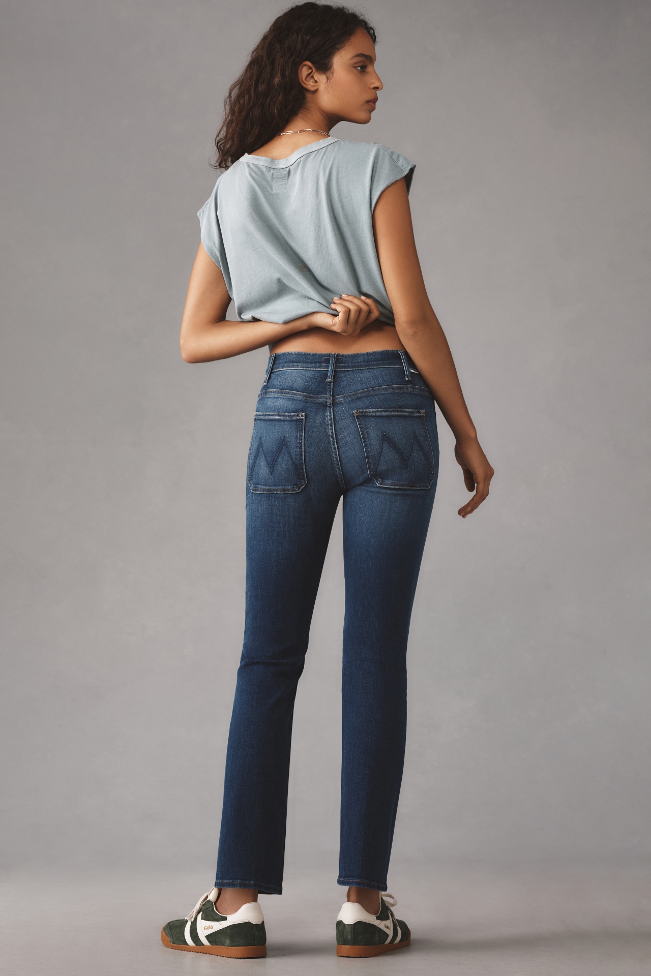 MOTHER Patch Pocket Insider Mid-Rise Crop Flare Jeans