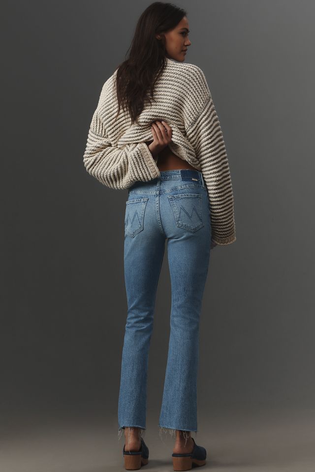 MOTHER Outsider Flood Fray High-Rise Crop Flare Jeans #3