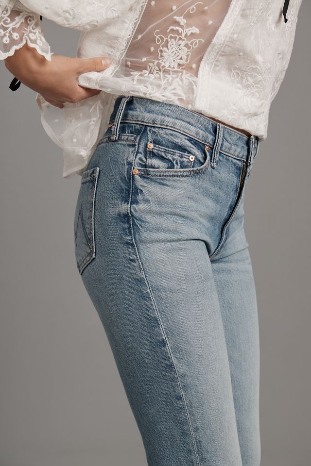 MOTHER The Insider Mid-Rise Flood Fray Jeans #3