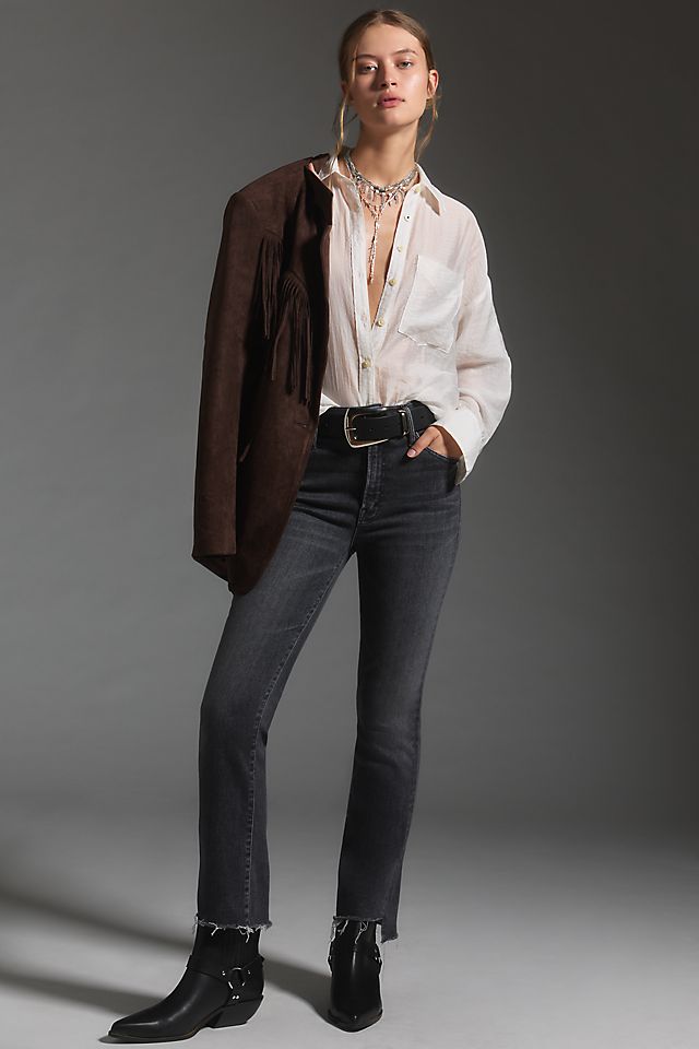 MOTHER The Insider Crop Step Fray Jeans | Anthropologie MOTHER The Insider Crop Step Fray Jeans | Anthropologie