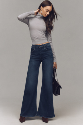 Mother Stretch Cotton Denim Jeans In Blue